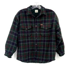 Gap Jacket Tartan Plaid Wool XL? Lined Button Up Vintage Preppy‎ Shacket